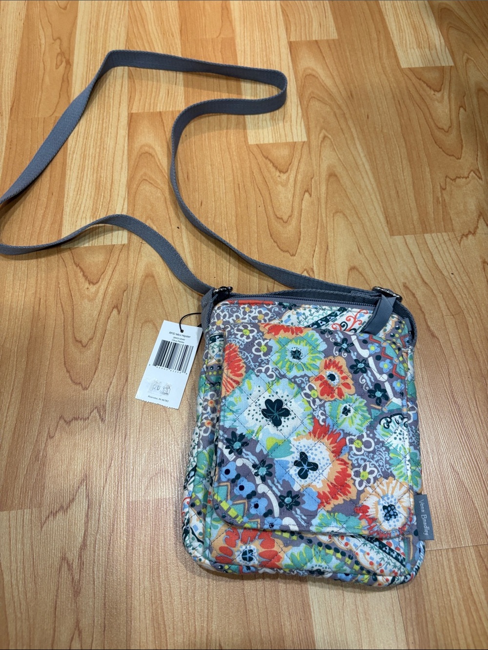 Vera Bradley RFID Mini Hipster Floral Quilted Crossbody Bag - citrus paisley